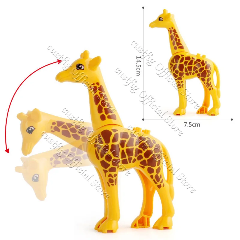 Città Zoo Animali Figure Accessori Building Blocks Modello Elefante Supporti Giraffa Capra Lupo Gufo Fenicottero Pappagallo Uccello Mattoni Giocattolo