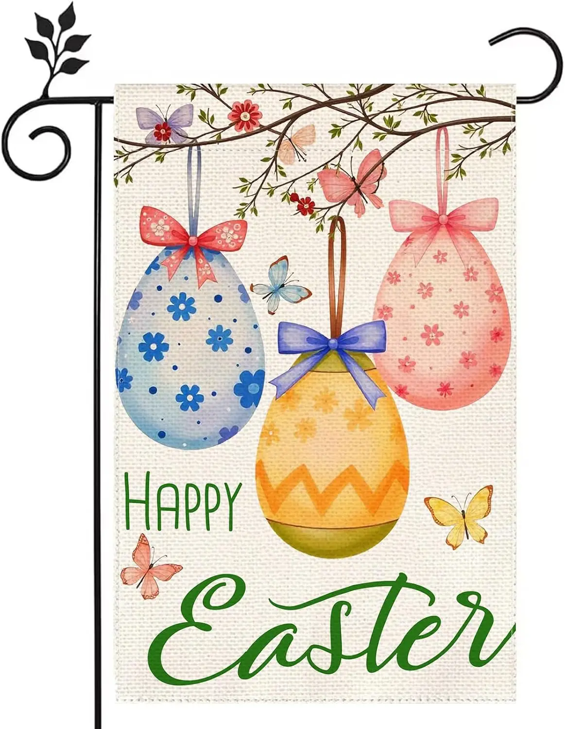 Welcome Easter Eggs 12x18 inch Double-side Burlap Garden Flag Home Outdoor Yard Holiday Spring Decoration Flag YYD EEZ