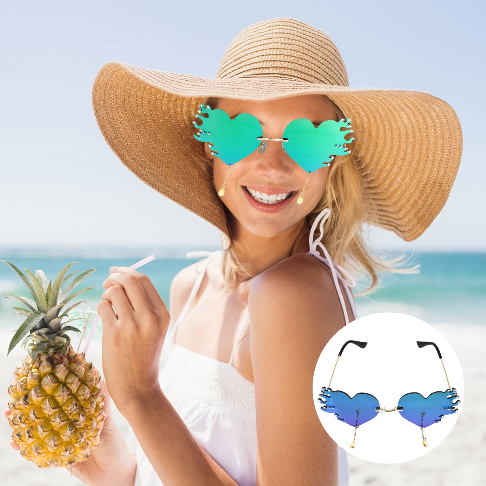 

Love Flame Durable Party Sunglasses Fashion Decorative Sunglasses Party Photo Taking Glasses Eyewear Photography Gifts