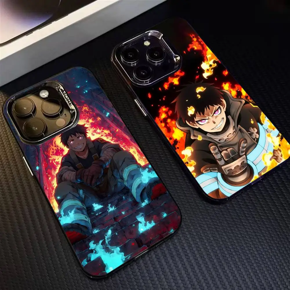 

F-Force F-Fire S-Shinra Kusakabe Phone Case For iPhone 16 17 15 14 12 13 Pro Max Black Color Shockproof Cover