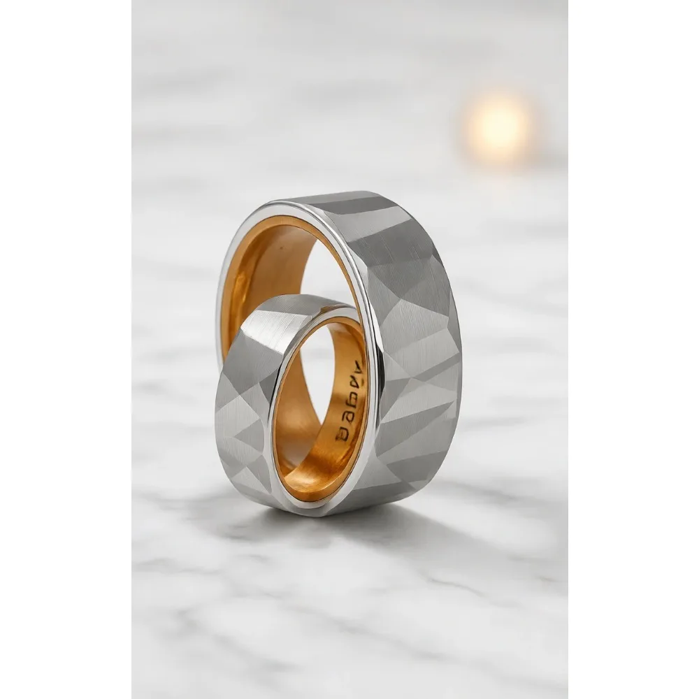 Anillos de tungsteno de 2-8 mm en negro/plata/oro, con incrustaciones de madera de olivo, martillados/pulidos, anillos de boda con ajuste cómodo para hombres/mujeres/parejas.