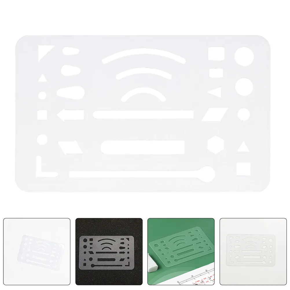 3Pcs Plastic Erasing Shield Drafting Tool Template for Mechanical Drawing Engineering Design Building Measuring Rulers