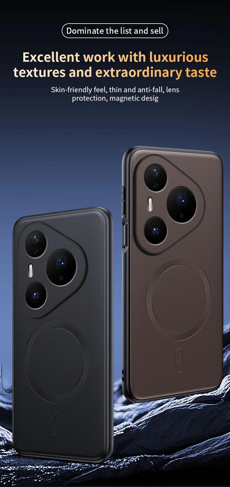 Für Huawei Pura 80 Pro Plus Hülle Magnetische Leder-Schutzhülle Hochwertige Anti-Fingerabdruck Rutschfeste PC+TPU – Detail 5