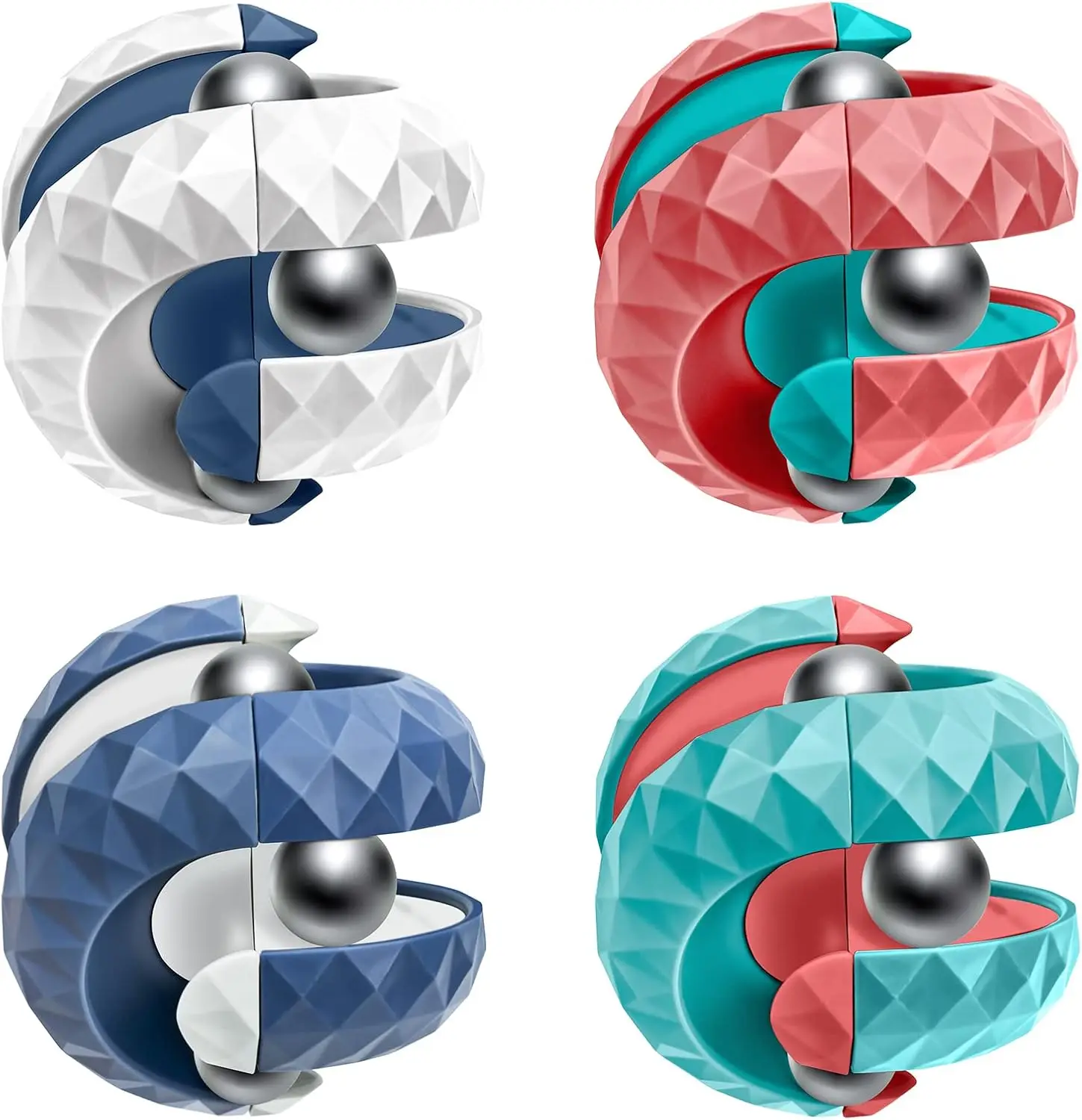 

Набор из 4 вращающихся игрушек-головоломок, антистрессовые игры для детей и взрослых, синий/зеленый/красный/белый