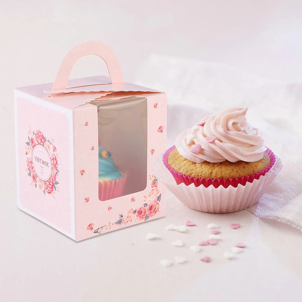 

Cake Packing Box Food Grade Environmental Protection Hygiene Dessert Containers Packaging Cupcakes Muffins C ies Cookies Baked