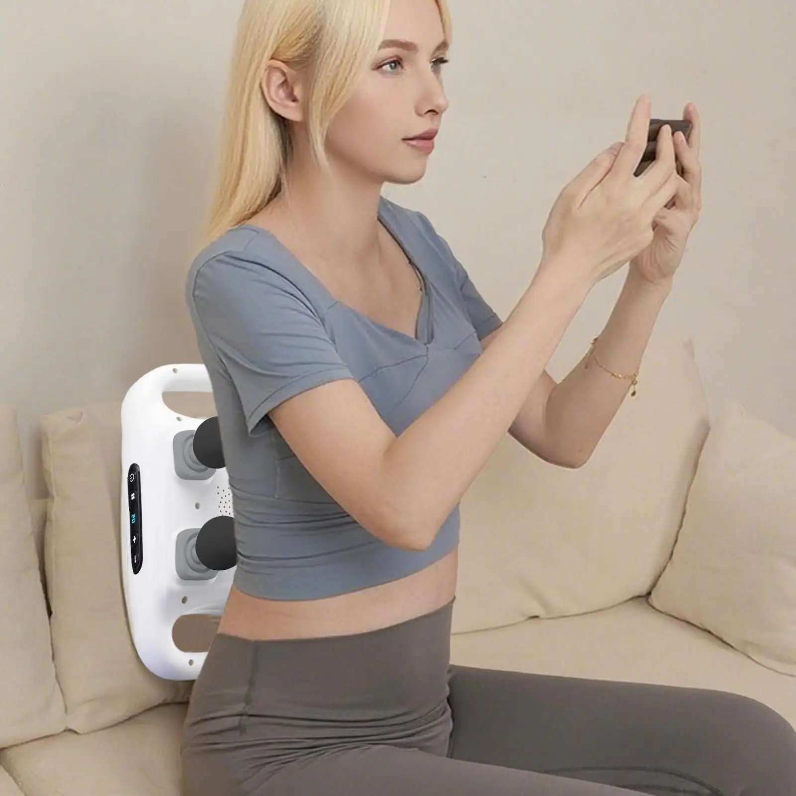 

Body Massagers For Muscles Back Massager With 4 Massage Heads 6-Speed Mode Muscle Relaxation Device For Home Gym Athletic