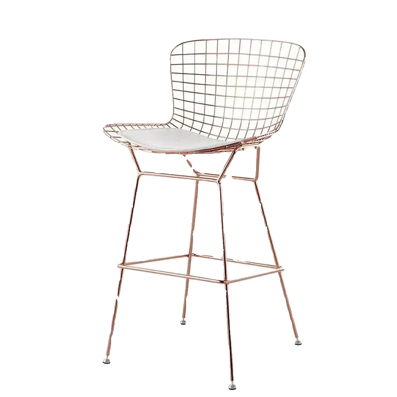 كراسي بار ذات تصميم صناعي معدني حديث مريح وقوي كراسي عالية على شكل جزيرة مسند ظهر فريد من نوعه أثاث Sillas De Bar #6