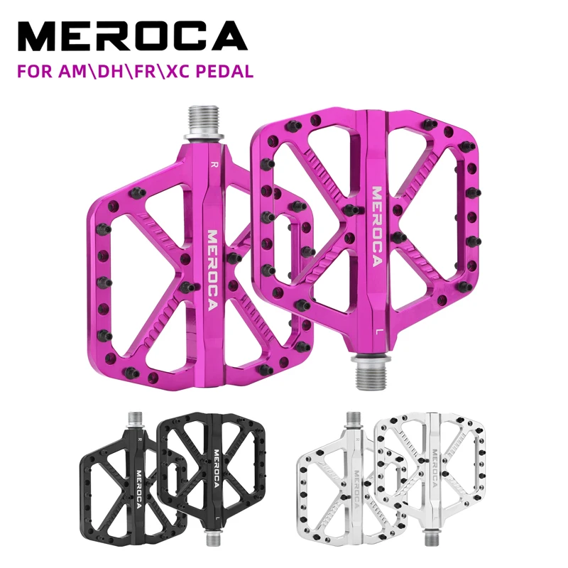 MEROCA Aluminiumlegierung Fahrradpedal Anti-Rutsch DU+2 Lager für AMDHFRXC Mountainbike Breites Pedal Fahrradzubehör