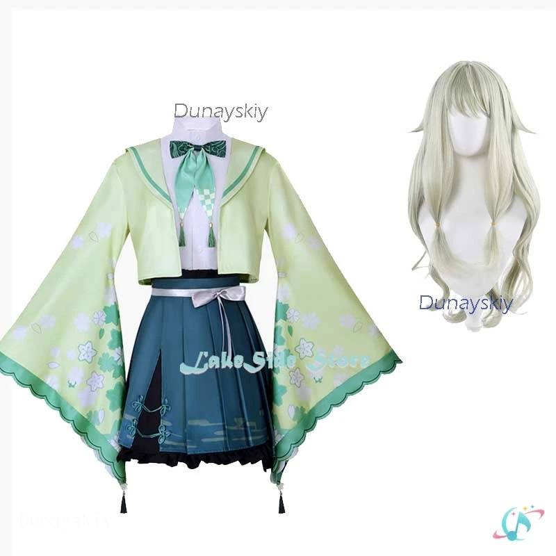 

Косплей Костюм Kusanagi Nene аниме проект секай красочный сценический костюм Pjsk зеленая верхняя юбка парик Хэллоуин игровая Одежда для девочек