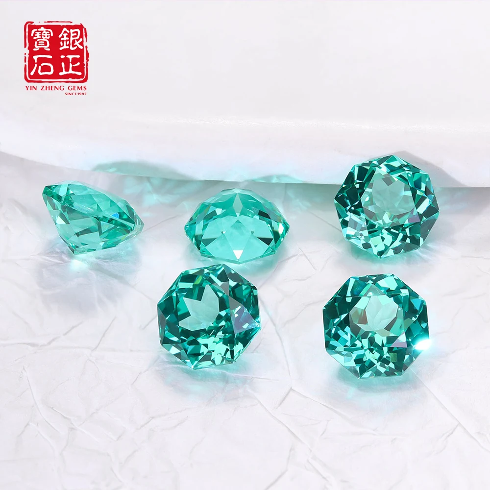 New Lab Grown Paraiba Millennium Octagon Rose Cut Loose Gemstones With AGL Certificate For Jewerly Making For Ring Necklace - view 5