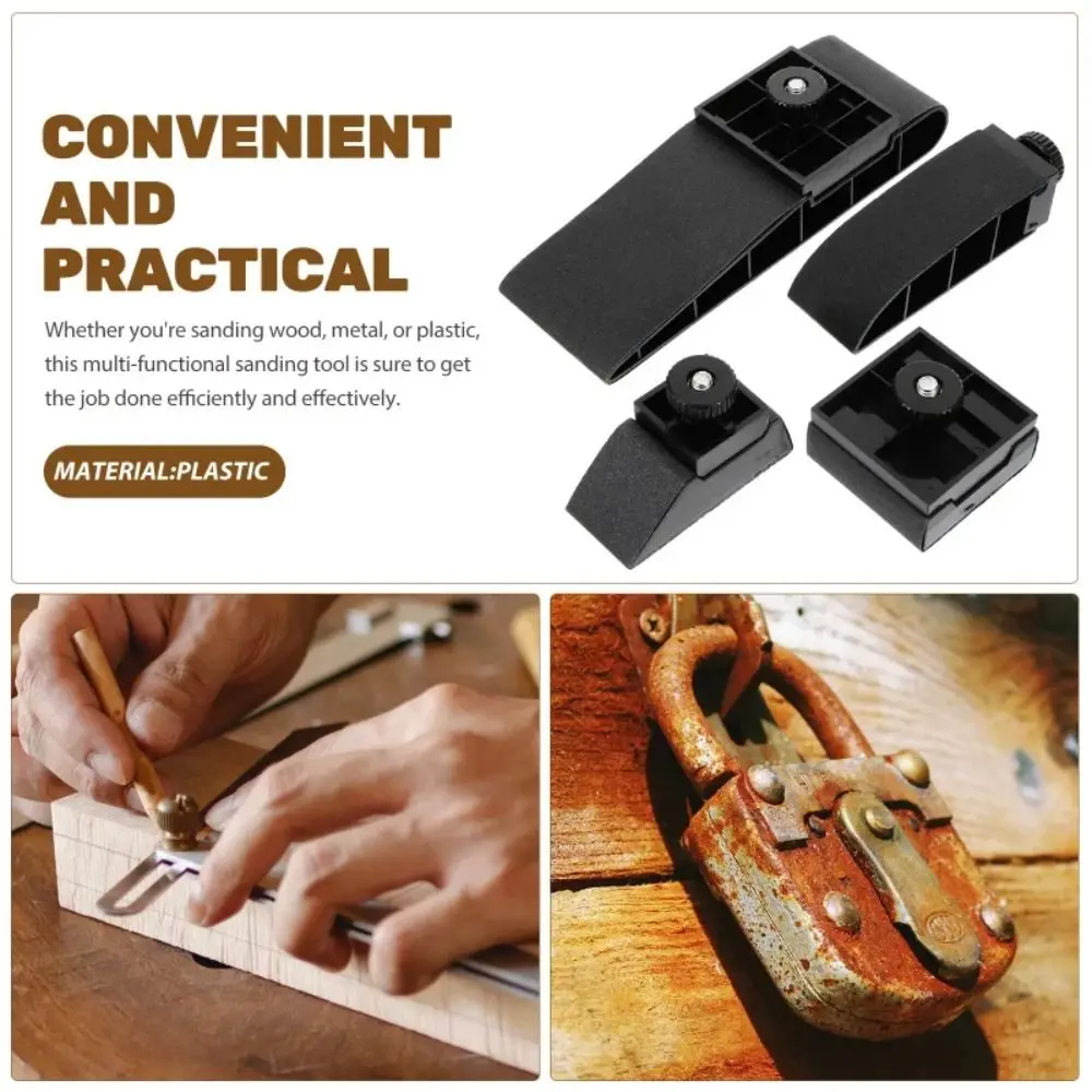 1set（2pcs/4pcs） Multi Functional Sanding Block Ergonomic Handle Stable Clamping Sandpaper Holder Comfortable Gripping