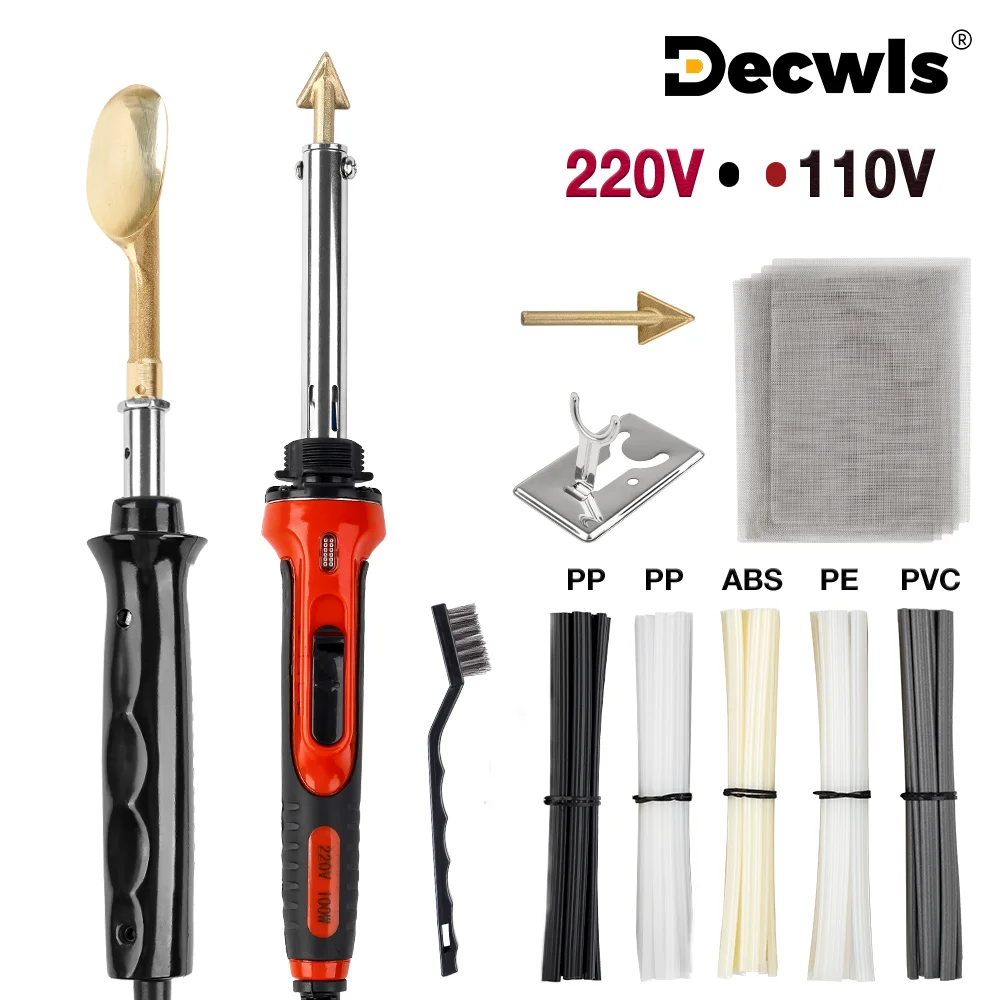 

50W/100W Portable Soldering Iron Home Leather Ironing Plastic/Crack Repair Tool Car Bumper Welding Machine with Welding Material