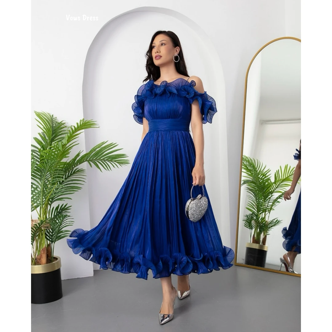 

Платье для выпускного вечера Vows Candle, коктейльные платья на заказ для особых случаев, шифоновые синие женские элегантные платья, вечерние