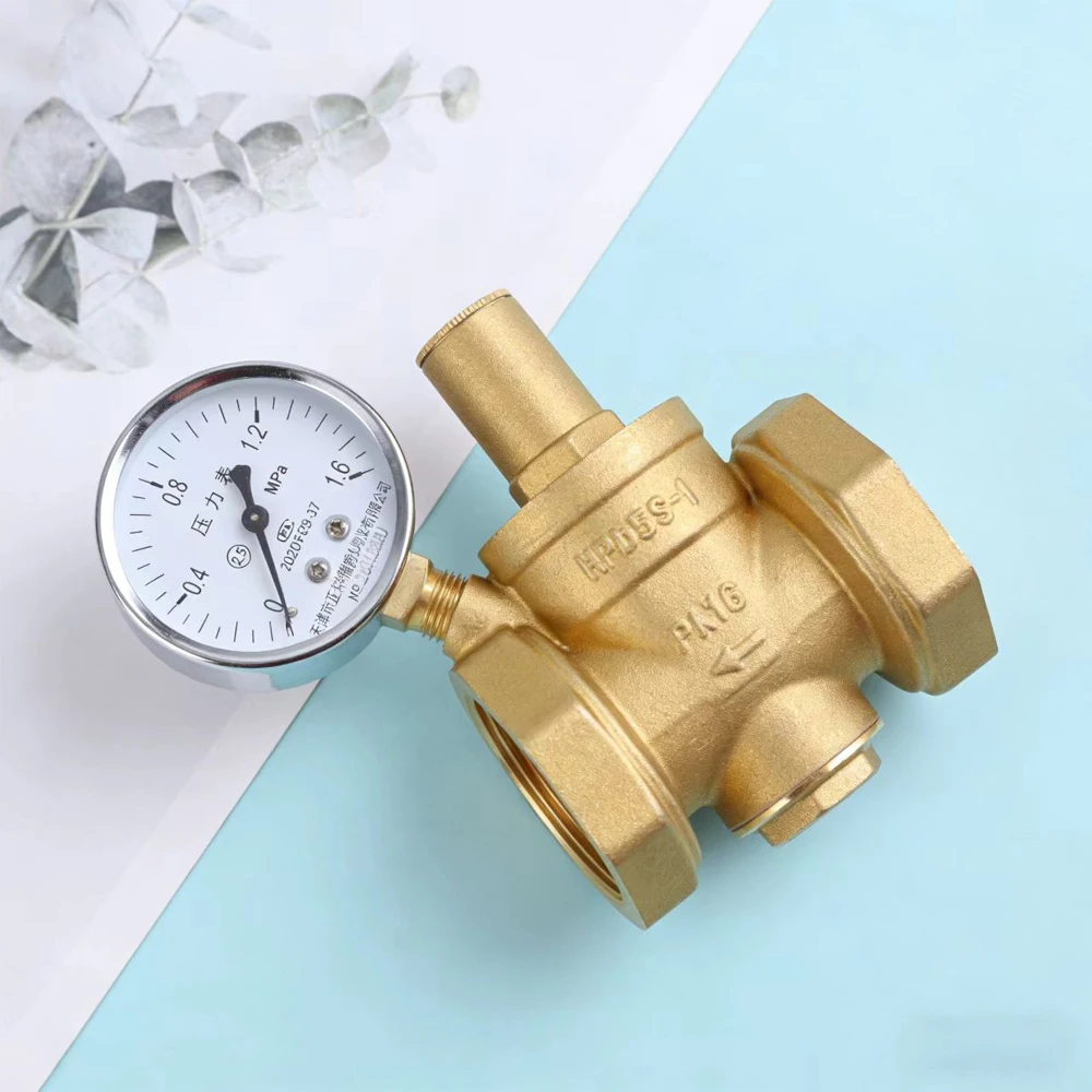 1/2“ 3/4” 1“ 2” Water Pressure Reducer DN15 DN32 DN40 Brass Pressure Reducing Valve Adjustable Pressure Regulator with Gauge