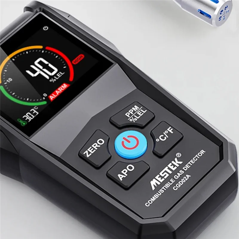 

AONEQ-MESTEK Gas Leak Detector LCD Screen Sound Andlight Alarm Formethane Combustible Gas Within 50-50000PPM 0-100%LEL Range