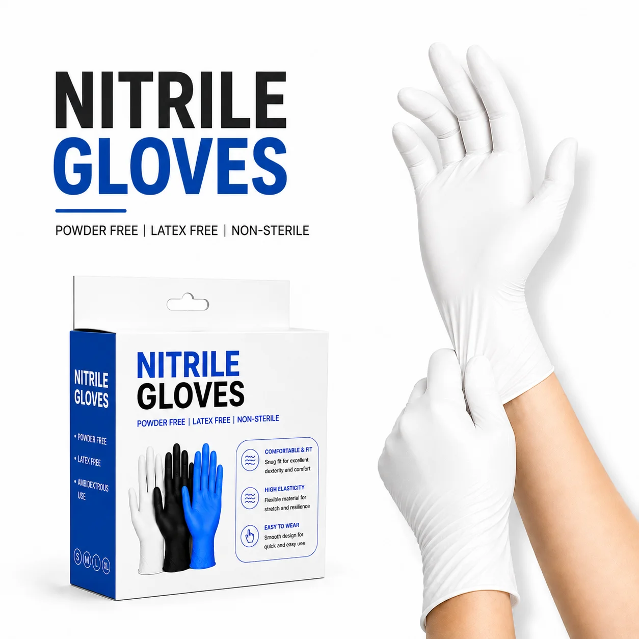 20/30PCS White Nitrile Gloves Disposable Powder Free Latex Free Food Safe Nitrile Gloves Cooking Kitchen Restaurant Cleaning
