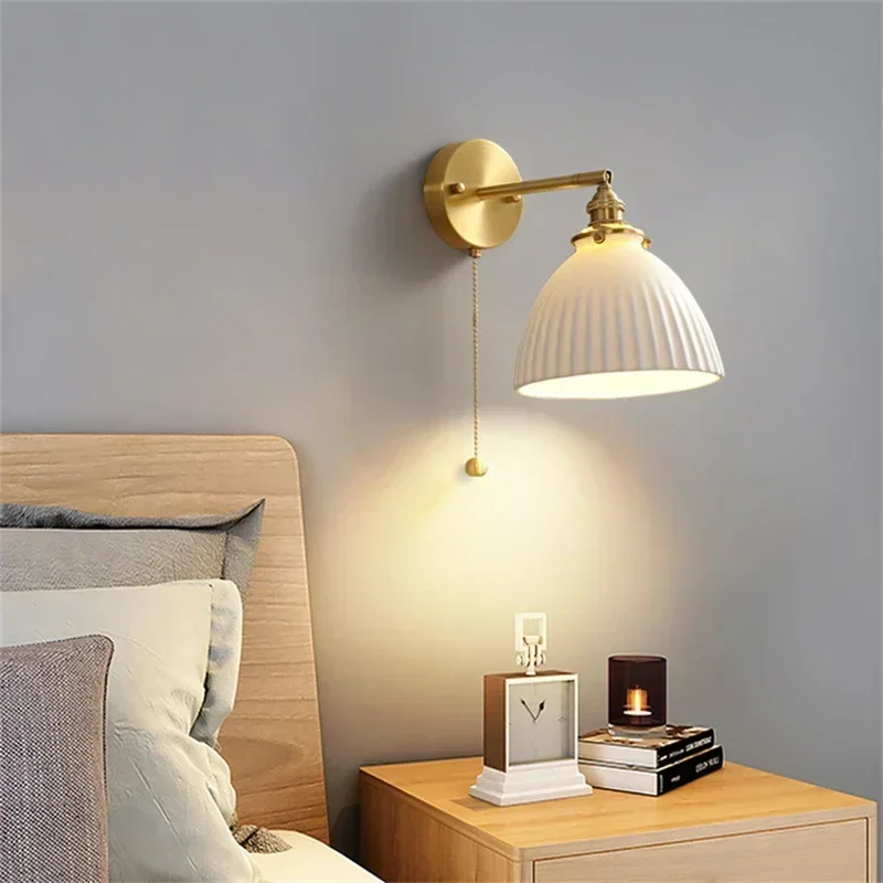 Nordic Wall Light LED With Pull Switch Home Decoration Bedside wall Lamps For Living Room Bedroom Sconce Lamp Fixture