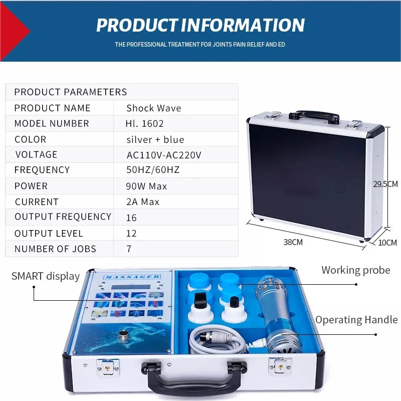 ED Shockwave Therapy Machine Physiotherapy Shock Waves Vibrator-Massage Gun Muscle Relax With 7 Heads ED Treatment And Iron Box