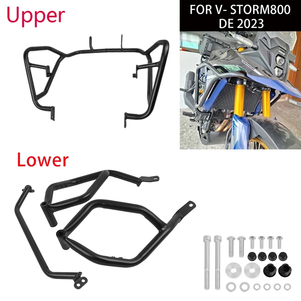 For Suzuki V-STORM VSTROM 800DE V-strom 800 de DL800 23-24 V storm 800 Upper&Lower Crash Bars Engine Guard Tank Protector Bumper