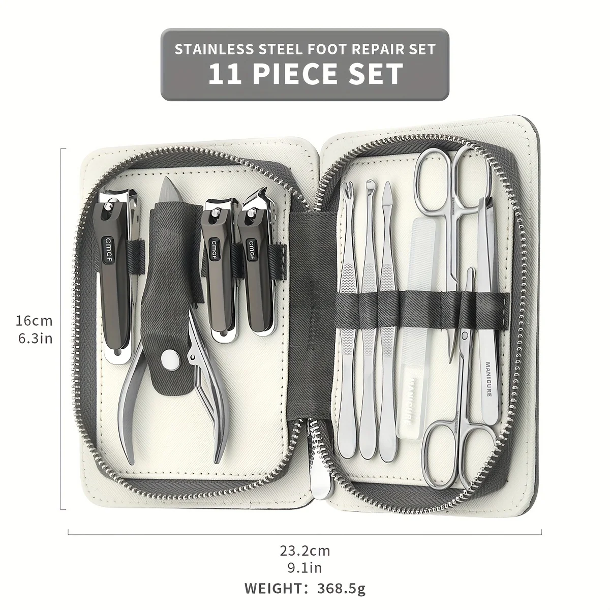 新しい 9in 1 高品質マニキュアセット実用キットステンレス鋼爪切りレザーケース付きギフト男性/女性
