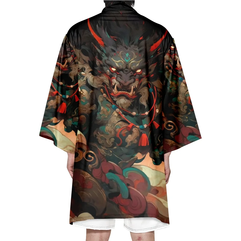 Anime Print Long Kimono Men Women Cosplay Cardigan Casual Beach Yukata Shirt Japanese Haori