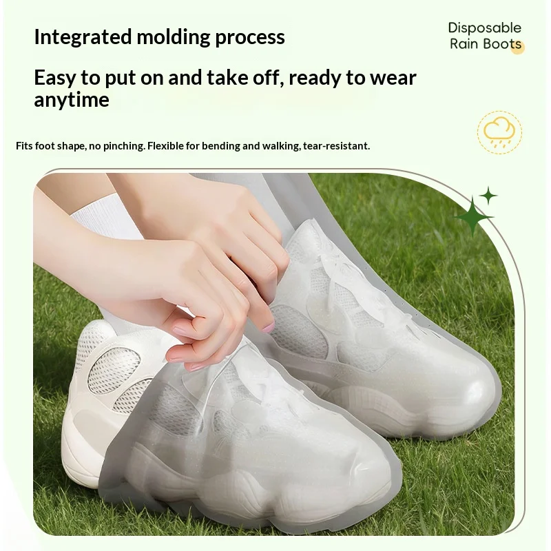Waterproof Non-Slip Rain Boots Covers Disposable Shoes Cover Thickened High Tube Mud-Proof Shoe Protector for Outdoor Rainy Day