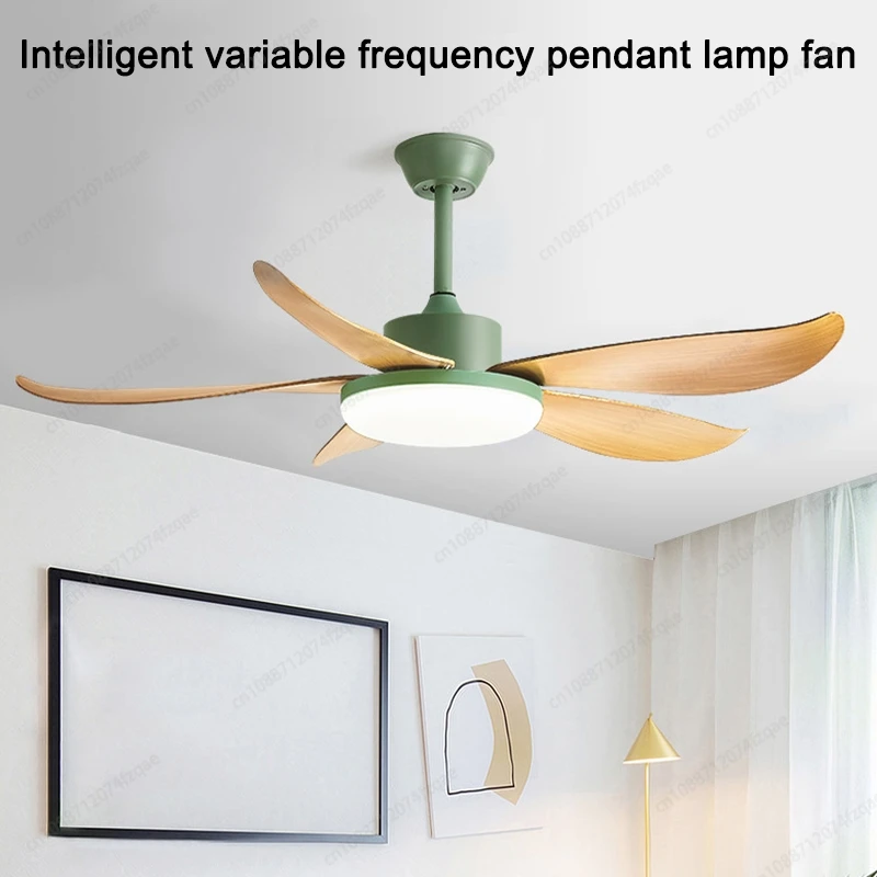 42/50/58 Inch Simple Style Restaurant Living Room LED Remote Control Ceiling Fan Light DC Motor High Wind Power Silent Fan Light