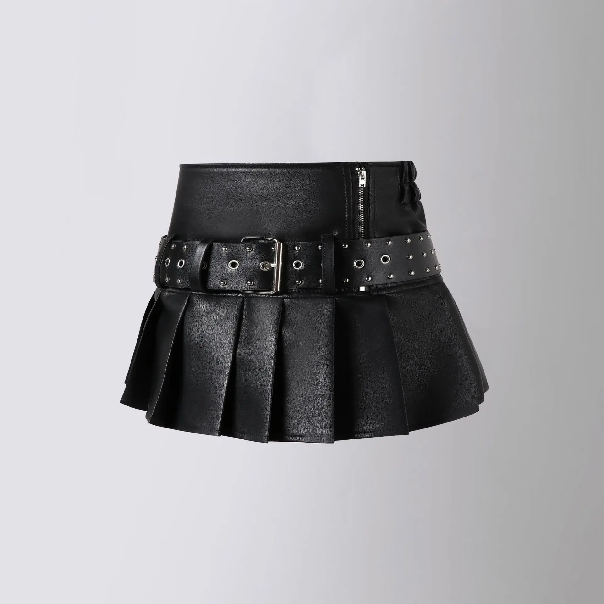 

2026 Summer New Hip-hop Style Girls Leather Skirt Children High Waisted A-line Pu Skirt Big Girls Party Skirts Kids Clothes
