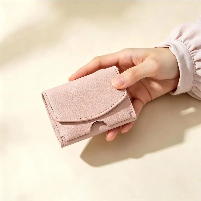 Mini Kurze PU-Leder Damen-Geldbörse Minimalistisch Mehrere Kartenfächer Münzbörse Weiche Haptik Mehrfarbig Tragbare Kleine Clutch Geschenk für Mädchen – Detail 9