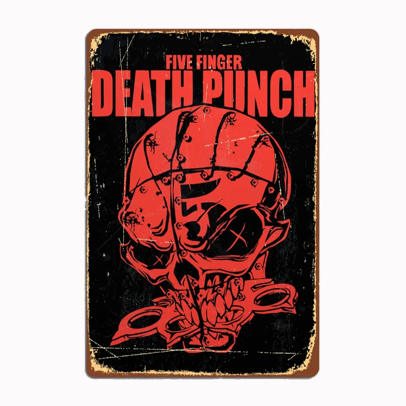 Five Finger Death Punch Metal Sign Mural Painting Cinema Living Room Cinema Funny Tin Poster Retro Man Cave Home Tavern