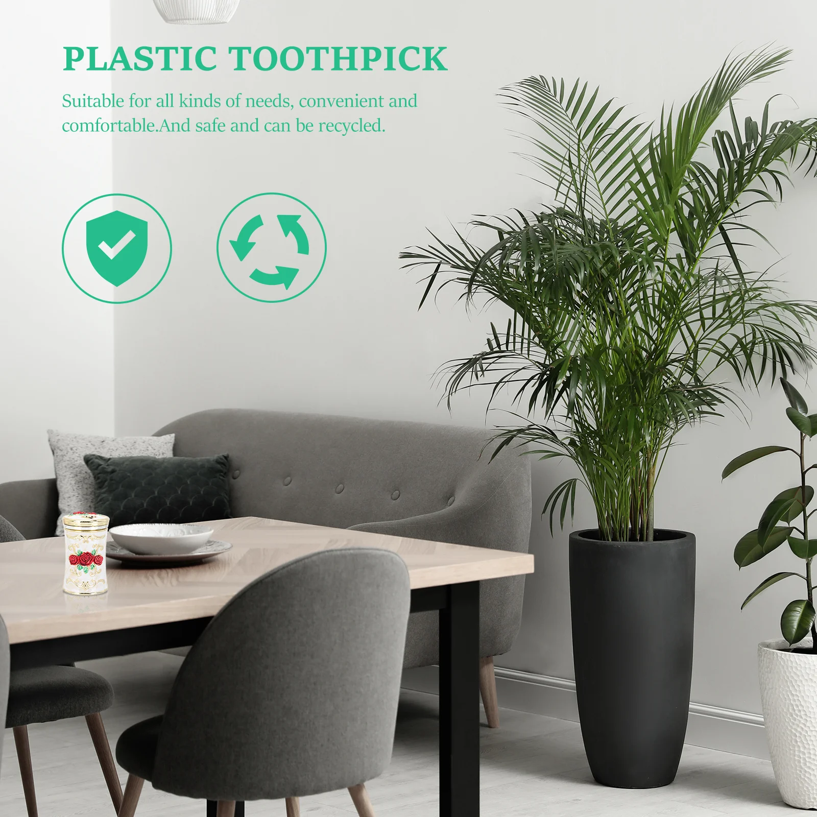 

1Pcs Toothpick Holder Automatic Rotating Storage Box Large Capacity Practical Kitchen Organizer for Cotton Swabs Dental Floss