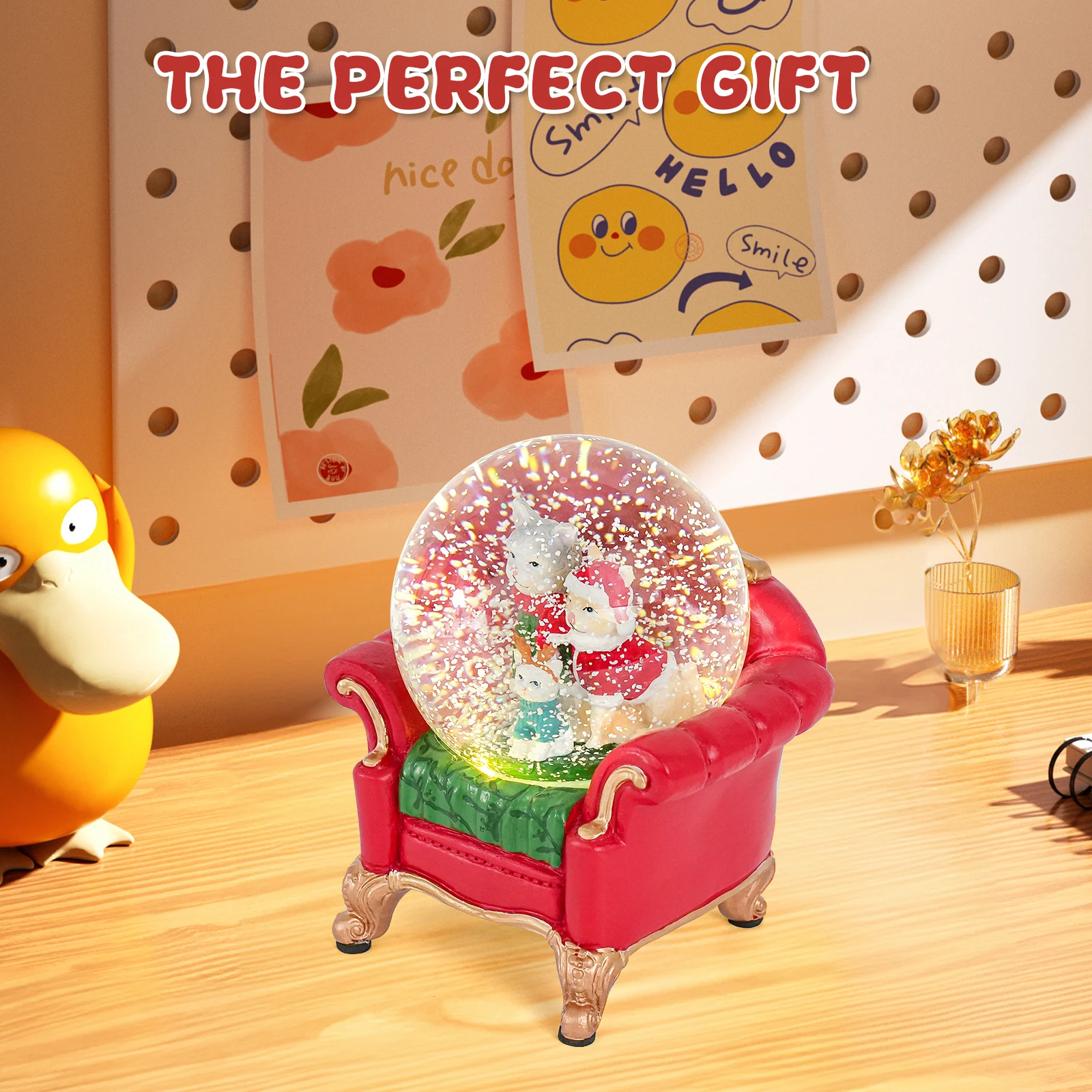 

LED Christmas Snowball Decor Indoor Animal Ornament for Family & Kids