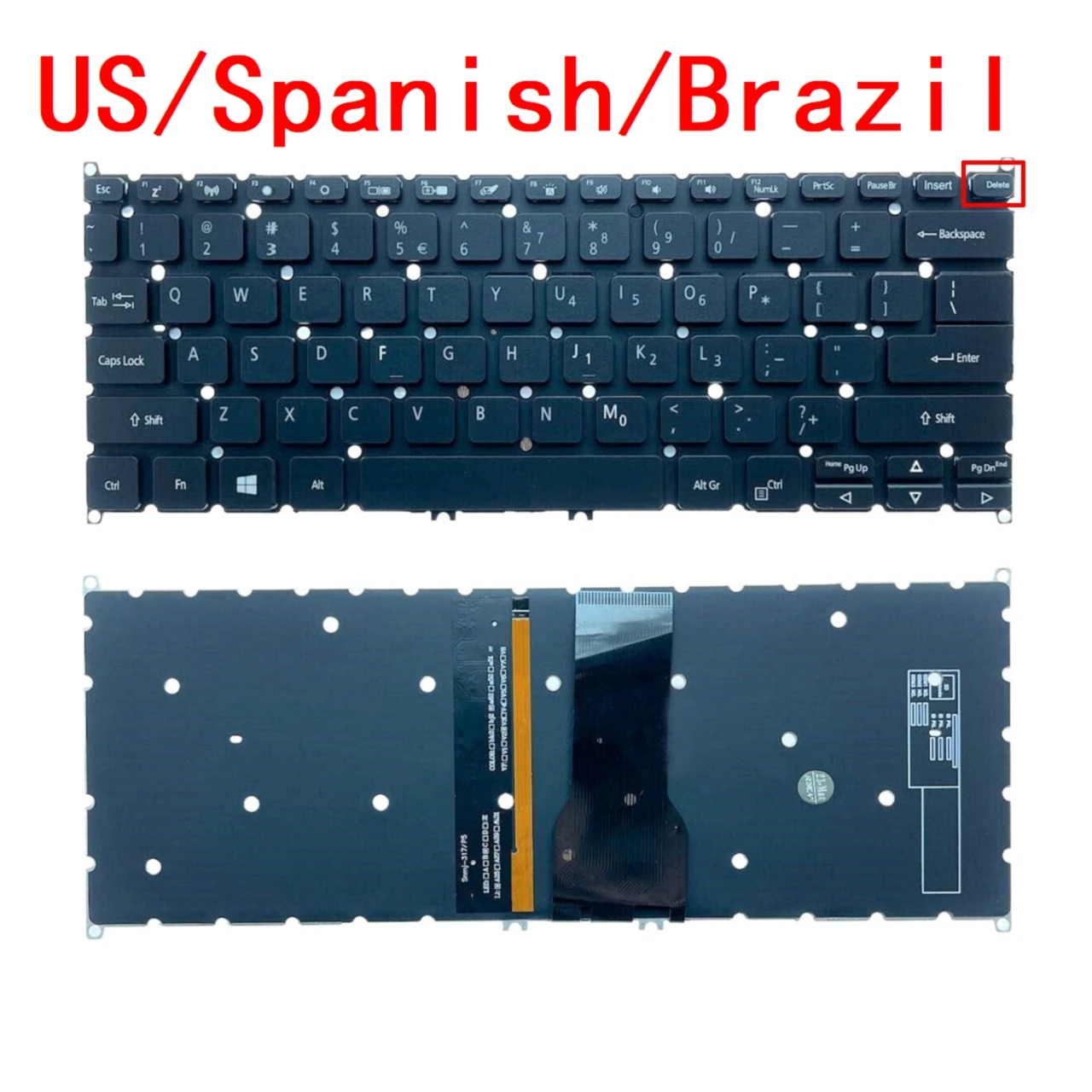 

New US Spanish Brazil Laptop Backlit Keyboard For Acer Swift 1 SF114-32 SF114-33 SF114-34 SF114-32-P30S SF114-32-C91M