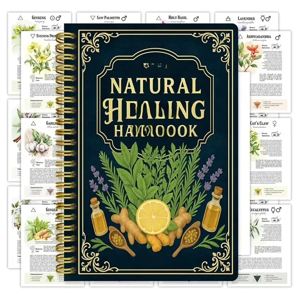 Natural Healing Guide Spiral Bound Herbal Book with Step-by-Step Recipes for Heart Health Blood Pressure and Focus Enhancement - Image 5