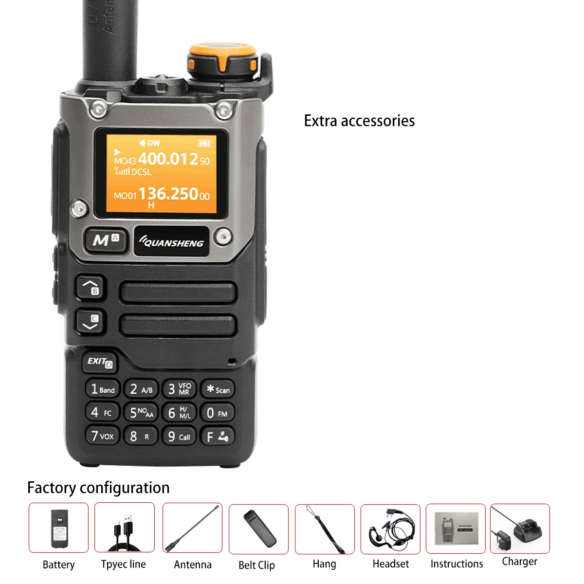 Quansheng UV-K5 Walkie Talkie 5W Air Band Radio Tyep C Charge UHF VHF DTMF FM Scrambler NOAA Draadloze Frequentie Tweeweg CB Radio