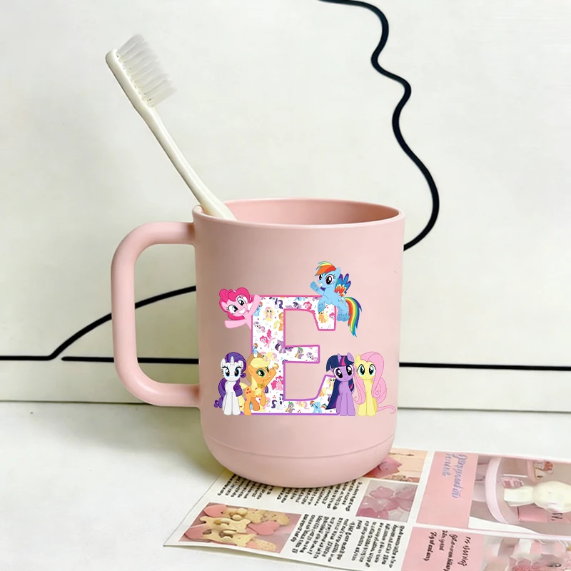 

My Littles Ponys Toothbrush Cup Girls Cute Unicorn Letter A-Z Bathroom Accessories Women Home Gargle Mug Kids Birthday Gift New
