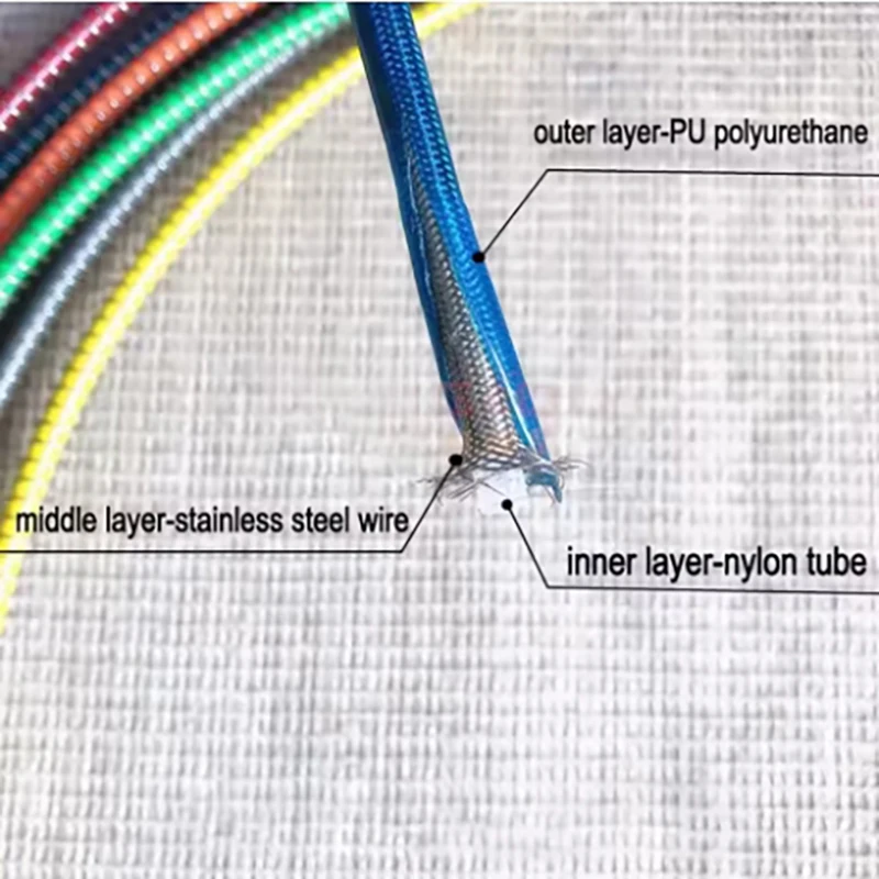 30cm-500cm Motorbike Braided Oil Hoses Line Tube Pipe Motorcycle Universal Racing Hydraulic Brake Hose 10mm Banjo 28 Degre