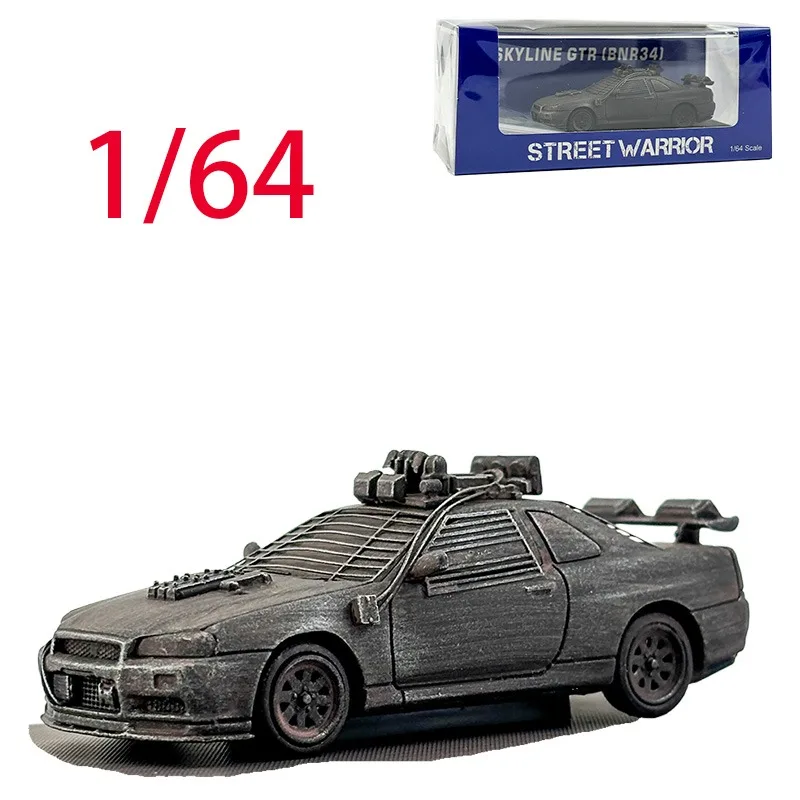 

SW литая под давлением модель автомобиля из сплава Nissan в масштабе 1/64 Nissan GTR-Mad Max R34, игровые транспортные средства, игрушки для мальчиков, коллекция оригинальных коробок