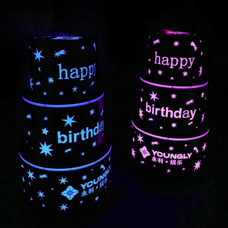 

Тележка для торта BarKTV Happy Birthday с подсветкой, тележка для отеля, подставка для вина, тележка для доставки еды, маленькая тележка