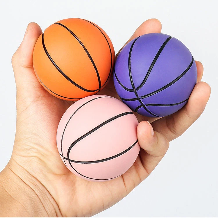 6CM Rubber Hollow High Elastic Basketball Mini Soft Basketball Toy Foam Rubber Squeeze Ball Relieve Stress DecompressionToy Ball