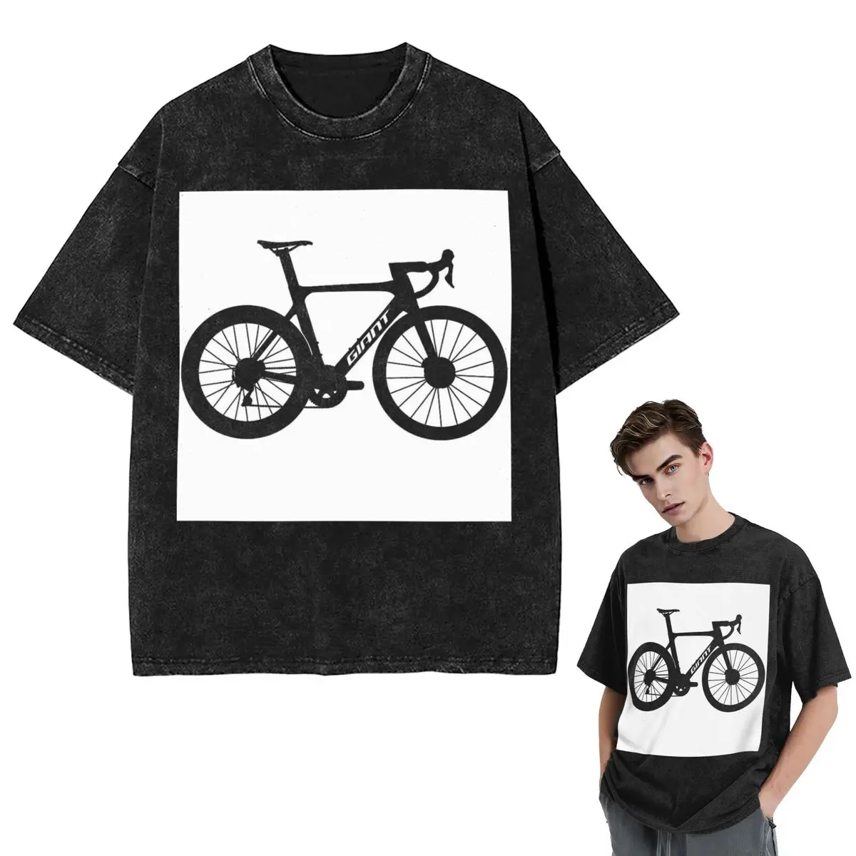 

Уличная одежда, футболки Giant Propel, силуэт дорожного велосипеда, стираная футболка с коротким рукавом, футболка в стиле хип-хоп, топы, футболки для мужчин и женщин