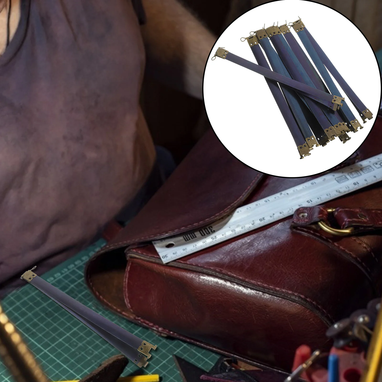 

10Pcs 20Cm Frame Kit for Handbag Clasp Purse Internal Hinges Spring Clip DIY Sewing Craft Replacement Components