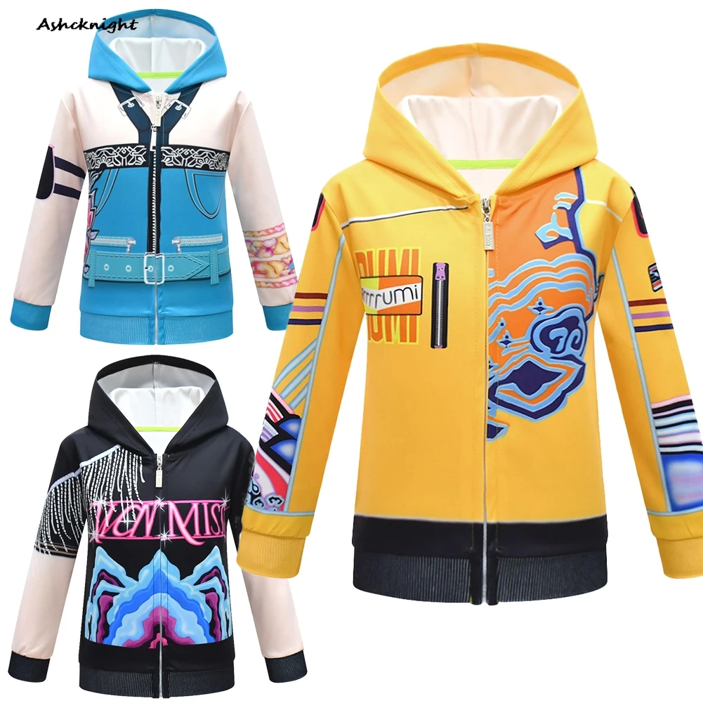 

Охотник на демонов KPop, косплей, Rumi Zoey Mira, толстовка с капюшоном для девочек, одежда для детей, маскарадный костюм на Хэллоуин, карнавальный наряд, костюмы