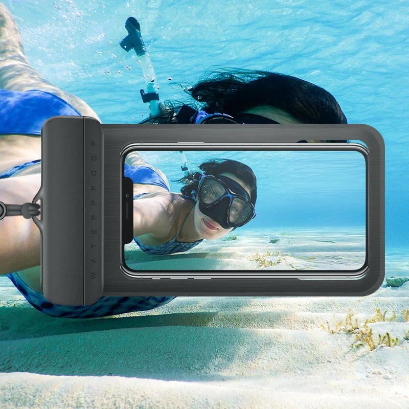 Waterproof Phone Bag TPU Touchscreen Swimming Bag Takeaway Drifting Phone Case Holder Cellphone Pouch Cover  7 Inch Universal