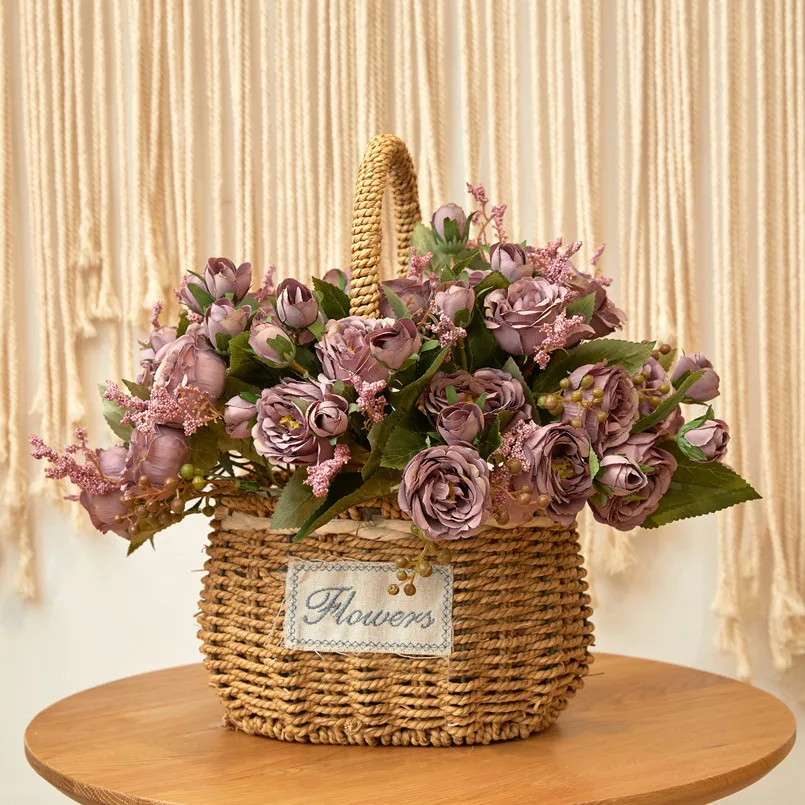 6 Stück Künstliche Blumen aus Seide, Pfingstrosen und Rosen, Dekoration für Zuhause, Garten, Terrasse, Festtisch, DIY-Geschenk, Hochzeits-Brautstrauß-Requisite – Detail 4