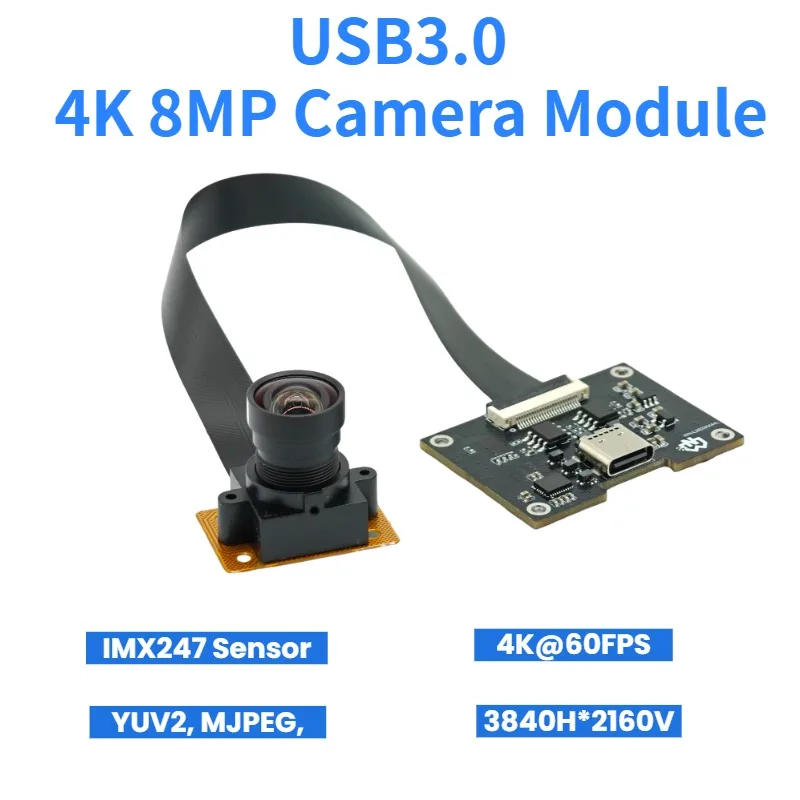 IMX274 4K 8MP USB3.0 Camera Module 60FPS 3840*2160 Type-C Interface UVC Compatible Industrial Vision Webcam Module