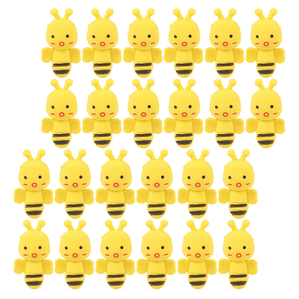 

30 Pcs Cartoon Bee Erasers Rubber Material Gifts Toys Kids Bulk Erasers For Children Students Stationery Kindergarten