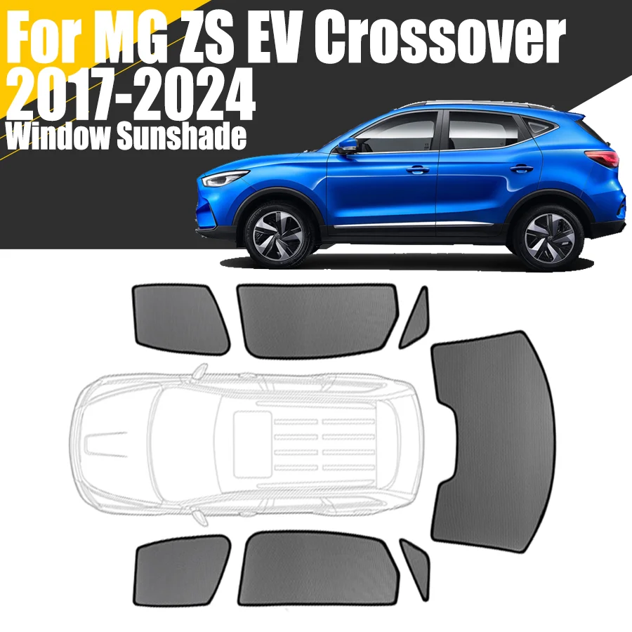 Custom Magnetic Car Window Sunshade For MG ZS EV Crossover 2017 - 2024 Curtain Mesh Front Windshield 2019 2020 2021 2022 2023