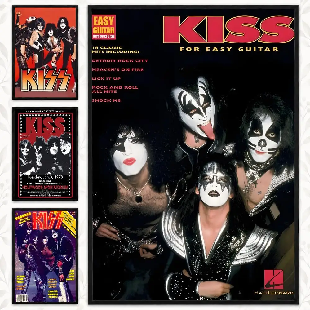 KISS band Classic 70s Rock Band Stage Music Album Art Poster Decorative art prints for the home, holiday gifts, unframed