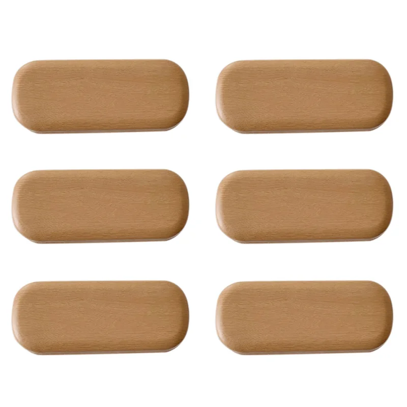 PHFU-6X Portable Glasses Case Hard Wooden Grain Spectacle Frame Box Reading Glasses Sunglasses Holder Storage Case-Light Wood